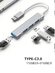 Usb C擴展器 4個口,usb C轉usb集線器,1個usb 3.0,3個usb 2.0,usb C分配器可以用於筆記本電腦,pro, I, Ipad Pro, Chromebook, Pixelbook,dell Xps,三星,三星galaxy S23等type C設備。具有內置otg功能芯片的usb C集線器可擴展1個usb 3.0端口/3個usb 2.0端口,輕鬆連接(無線/有線)滑鼠,鍵盤,usb閃存驅動器和其他usb設備到您的usb-c手機或平板電腦。usb C轉usb集線器兼容3 Book Pro / Book Air 2022/2021、2020/2019/2018/2017 / Ipad Mini 6/5、ipad Pro / Ipad Air 5/4、surface Book 2、xps 17/15、三星galaxy S23 / S22 / S21 / S10等其他usb C / Thunderbolt智能手機/筆記本電腦/平板電腦/usb風扇/ Ps4 /讀卡器/ Usb鼠標墊/寫字板/移動硬盤