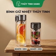Double-layer Glass Thermos Bottle, Stainless Steel Lid with Drink Hook - Many Capacity [ BGN010 ]