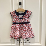 3 Months-4 Years Old mini susic Girl Baby Girl Pure Cotton Lining Chiffon Printed Dress