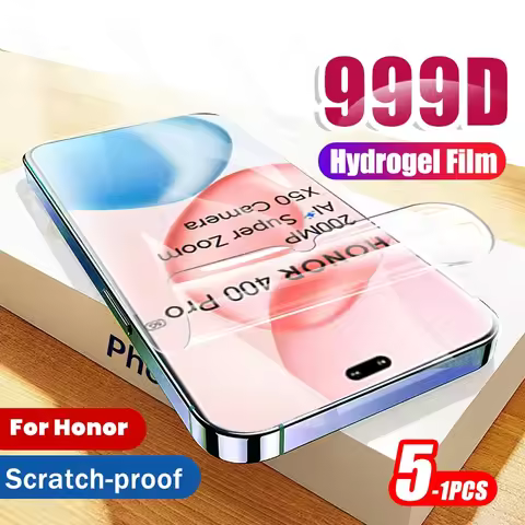 5-1Pcs Curved Hydrogel Film For Honor 400 Pro 5G Full Glue Screen Protector Case Honor400 Lite Honar