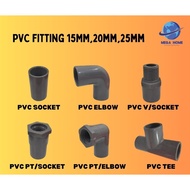 (READY STOCK)PVC Pipe Fitting Paip PVC Connector Socket, Elbow, Tee, Valve Socket, PT Socket, PT Elbow 15mm 20mm 25mm