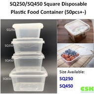 Square Disposable Plastic Food Container [ 50pcs± ] CB Ware SQ250 SQ450