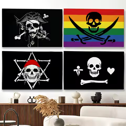 Jolly Roger Skull Crossbones Pirate flag Suitable For Party Club Outdoor Interior Wall Decoration Ba