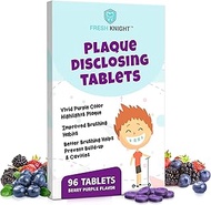 Plaque Disclosing Tablets for Teeth, 96 Count, Dental for Kids or Adults, Shows, Helps Teach -Brushi