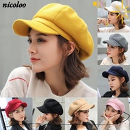 NICOLOO Newsboy Cap Casual Visor Hat Baker Boy Hats Fashion Fedora Wool Caps