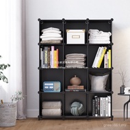 Plastic Storage Bookshelf pp Pure Storage Cube Storage Rack diy Plastic Black Cabinet Clothes Rack C
