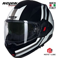 NOLAN N120-1 LINEO 348 HELMET - BLACK WHITE GLOSSY