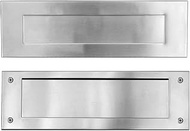 Stainless Steel Door Mail Slot (Front & Rear Pieces), Letter Box Plate Compatible with Any Door Type