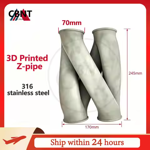 CBNT 3D Printed Universal Z-Pipe 63mm/2.5inches/70mm/2.75 Inches/76mm/3Inches High Quality SS316 Exh