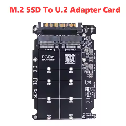 New M.2 SSD to U.2 Adapter Card M.2 NVMe SATA-Bus NGFF SSD To PCI-e U.2 / To U.2 SFF-8639 Converter 
