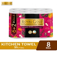 Royal Gold Kitchen Towels Tissue Paper Oil Paper (6+2 Rolls) /Vinda Kitchen Towel - Tisu Minyak