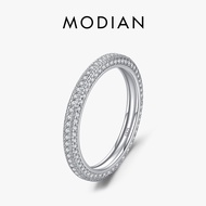 MODIAN แหวนสายรัดสำหรับผู้หญิงหรูหรา925เงินสเตอร์ลิงใหม่ประกายใส CZ เครื่องประดับอย่างดีวงหมั้นแต่งง