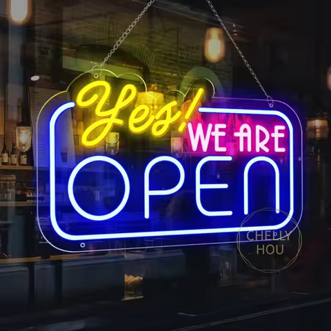 Yes We Are Open Neon Sign Custom Neon Sign Business Logo Open Led Light Shop Welcome Sign Bar Store 