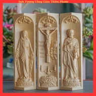 Foldable mini Catholic altar set made of imported mate wood, 20cm high - Catholic Gift