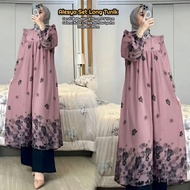 Bunga Matahari Set Tunik One Set Wanita Long Tunik Rayon Twill Baju Setelan Wanita Kekinian Celana