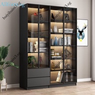 Storage Cabinet Display Cabinet Solid Wood Bookshelf Cabinet Glass Door Storage Cabinet Bookshelf Ca