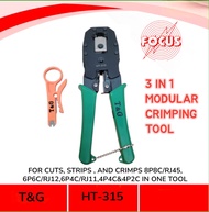 HT-315 3 IN 1 MODULAR CRIMPING TOOL FOR CRIMPS 8P8C/6P6C/6P4C/4P4C/4P2C