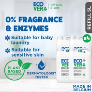 [Bundle of 4] Ecover ZERO Non-bio Sensitive Laundry Detergent / Liquid Refill 5L
