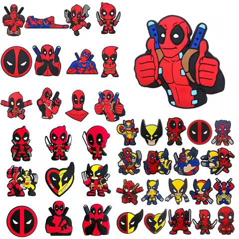 9-19pcs/SET Pop Deadpool Wolverine Series for Shoe Charms Accessories DIY Decoration for Classic Clo