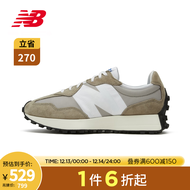 New Balance NB官方男鞋女鞋327系列舒适时尚潮流复古休闲运动鞋 浅驼色/白色 MS327LH1 42(脚长26.5cm)