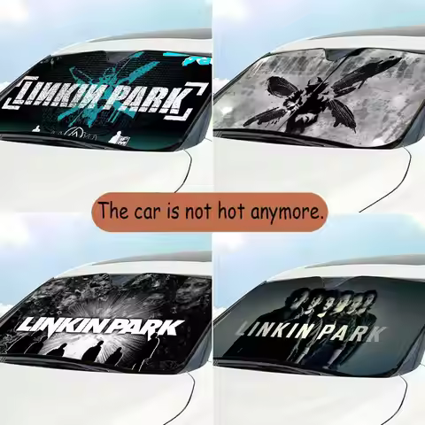 1PC L-Linkin Park Cartoon Window FoilsHeated Windshield Sunshade Car Front Window Visor Car Solar Pr