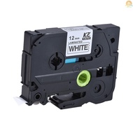 Laminated Label Tape Black on White Compatible for Brother P-touch Label Printer  PT-1010/PT-2100/PT