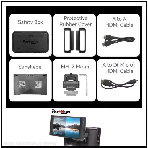 Portkeys PT6 5.2 Inch Touch Screen Field Monitor 3D LUT 600nit 4K HDMI Display for Live Streaming & 