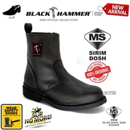 Original Black Hammer Men 4000 Series Mid Cut with Zip Safety Shoes BH4664 BROWN [SIRIM] 4664