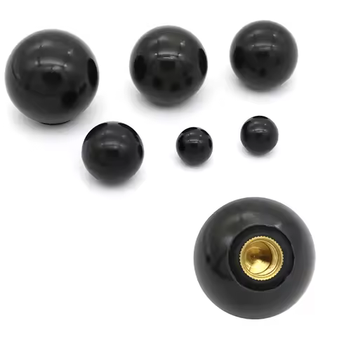 1pc M4/M5/M6/M8/M10/M12 Thread Black Plastic Ball Shaped Head Clamping Nuts Knob 16mm/20mm/25mm/30mm