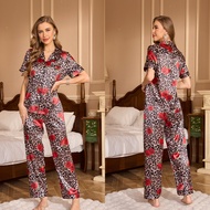 Halloween Womens Pajamas Summer Casual Fashion Short Sleeve Pants Casual Print Pants 2 Piece Dress C