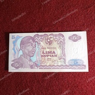uang kuno 5 rupiah sudirman 1968 UNC