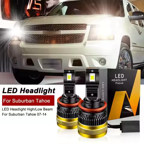 2PCS 30000lm For 2007-2014 Chevy Suburban Tahoe 2015-2019 LED Headlight Bulbs High Beams 9005 HB3 Lo