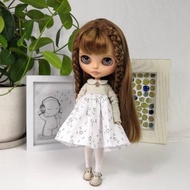Grey and white dress for Blythe doll. Outfit Blythe doll