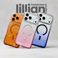 Lillian Keephone Case Clear Gradient Glitter Magnetic Wireless Charging Iphone 16 17 Pro Max