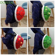 DOREEN Turtle School Bag, Green Bowser Super Koopa Plush Backpack, Cosplay Turtle Shell 30cm Plush T