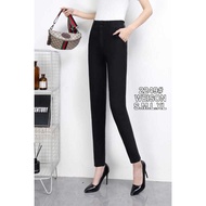 Black Slacks Pants Office Formal Pants Mid Waist for women