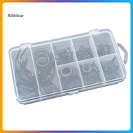<Ribbitear> 75Pcs 8 Sizes Fishing Rod Guide Line Kit Straight Single Foot Rings Repair Eyes