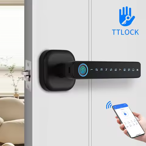 TTLock APP Smart Fingerprint Password RFID IC Card Single Latch Handle Lock Dead Bolt For Indoor Hom