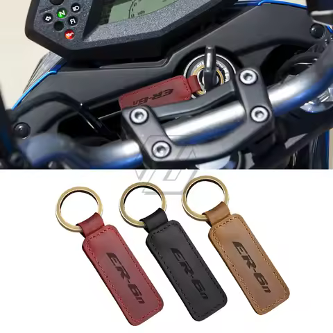 Motorcycle Keychain Cowhide Key Ring Case for Kawasaki ER-6N ER6N ER6F