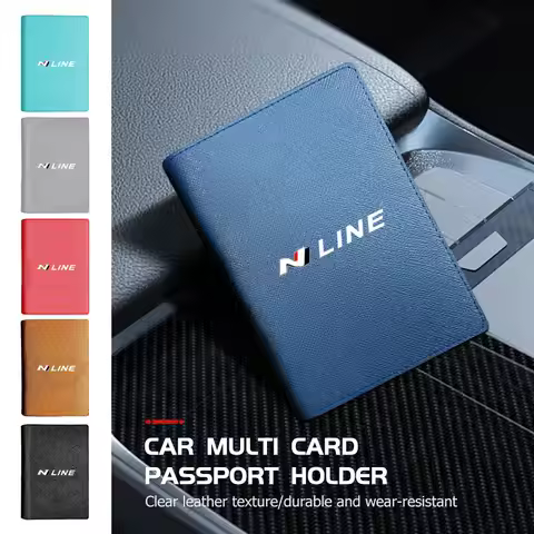 Passport Holder Case Multi Functional ID Card Bank Card Travel For Hyundai N Line Tuscon NX4 I20 I30