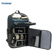 [Loviver] Camera Backpack Bag Padded Lightweight Tripod Accessories for Photographers