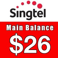 Singtel Prepaid $26 Main Balance (180 Days) / Top Up / Renew / Recharge/手机充值