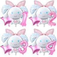 6PCS Sanrio Number Balloon Set Cinnamoroll Cartoon Anime Style Party Number Balloon Big Set Cinnamor