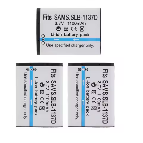 3pcs/lot Replacement Camera Battery SLB-1137D 1137D For Samsung HMX-E10 NV100 HMX-E10OP HMX-E10BP HM