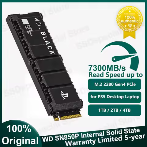 Western Digital WD_BLACK SN850P with Heatsink SSD M.2 NVMe PCIe 4.0 2280 SSD 1TB 2TB 4TB for PS5 Pla