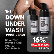 Nethers Down Under Wash 120ml | Antibacterial Cleansing Intimate Wash Foam | Deodorizing Anti-Itch &