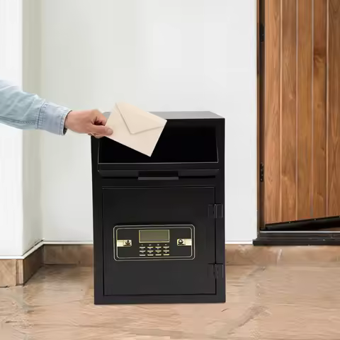 Drop Box for Money and Mail, Drop Slot Safe with 4 Keys, Cash Depository Safe for Families, Offices,