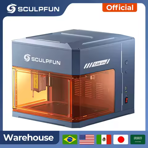 SCULPFUN 12W Diode Laser 1.2W Infrared Laser iCube Ultra Dual Desktop Laser Engraver Fully Enclosed 