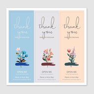 ❣️พร้อมส่ง❣️ 【90ดวง/แพ็ค】 สติ๊กเกอร์ขอบคุณ Thank you Stickers ขนาด 9*3 ซม.