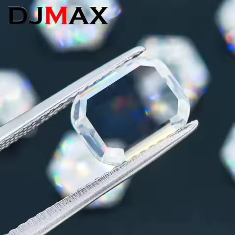 DJMAX Full Rectangle Shape High Quality Moissanite Loose Stone Real D Color VVS1 Certified Moissanit